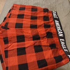 American Eagle Outfitters Red and Black Plaid Athletic Shorts